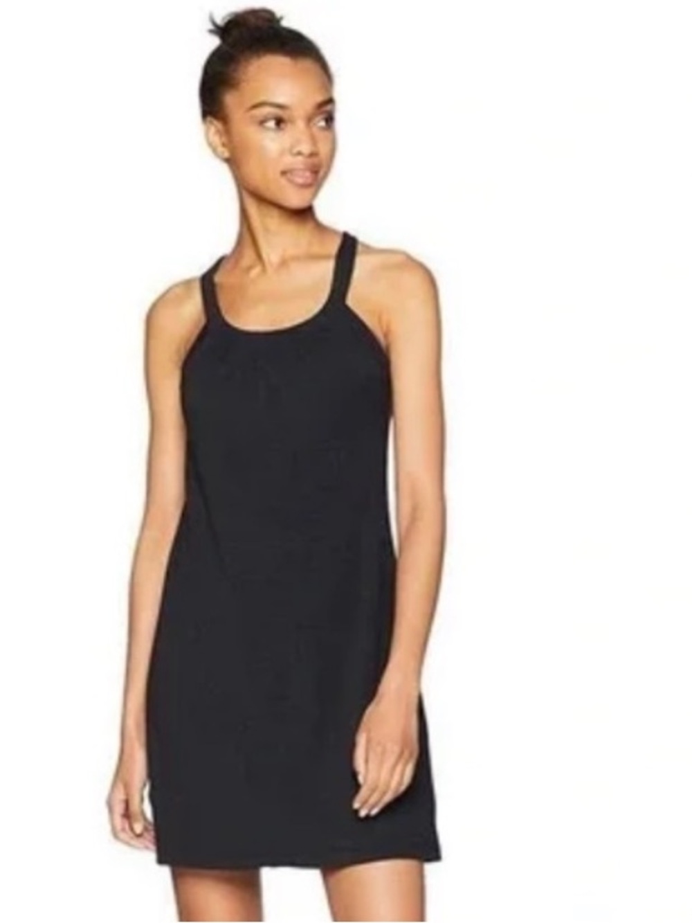 PrAna Quinn Comfort Black Outdoor Summer Dress L REI Athletic Hiking Trail UPF